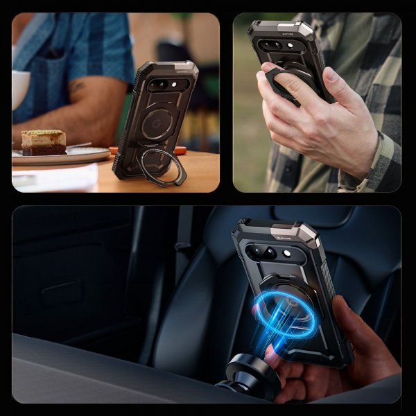 Supcase Google Pixel 9a Suojakuori UB Grip MagSafe Musta