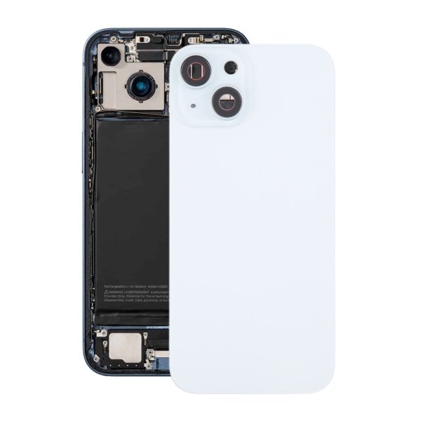 iPhone 15 Plus Takalasi magneetilla ja kameralinssillä - Valkoinen