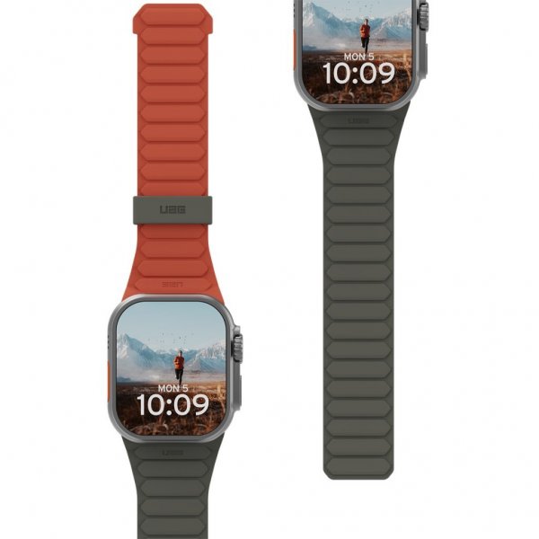 Urban Armor Gear (UAG) Apple Watch 44/45/46mm/Apple Watch Ultra -ranneke Pathfinder, oliivi/ruoste