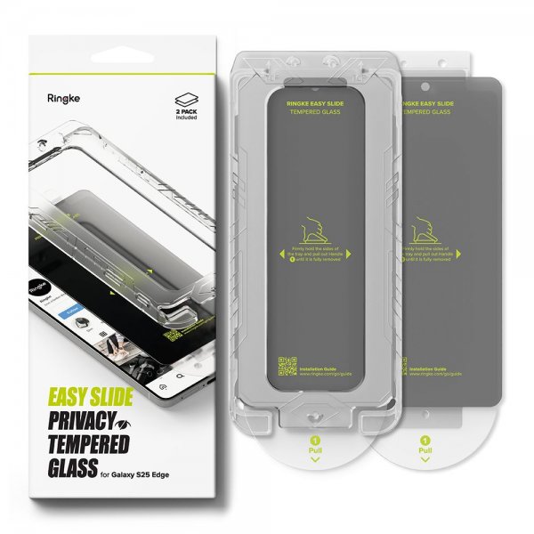 Ringke Samsung Galaxy S25 Edge Näytönsuoja Easy Slide Privacy 2-pakkaus
