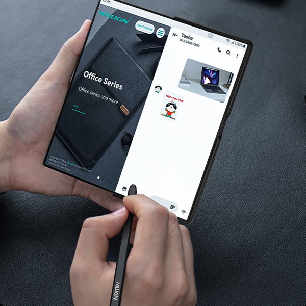 Nillkin Samsung Galaxy Z Fold 7 Kotelo Qin Pro Nahka Musta