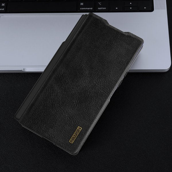 Nillkin Samsung Galaxy Z Fold 7 Kotelo Qin Pro Nahka Musta