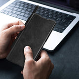 Nillkin Samsung Galaxy Z Fold 7 Kotelo Qin Pro Nahka Musta