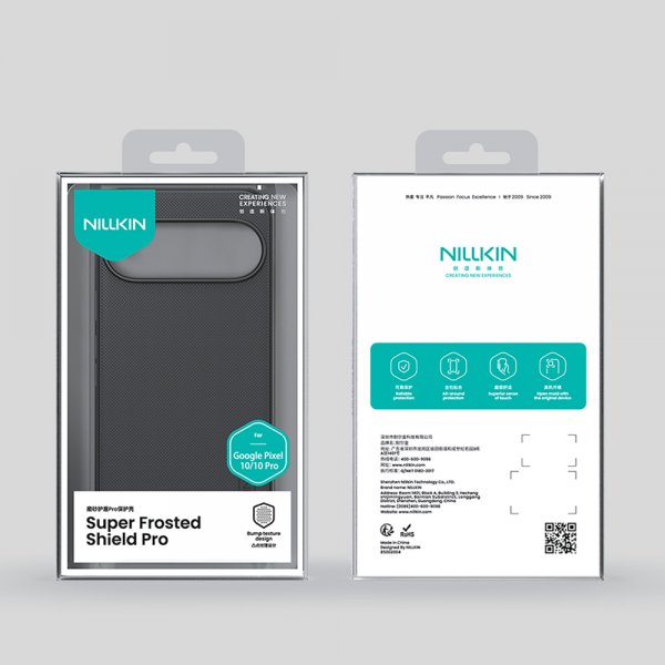 Nillkin Google Pixel 10/Pixel 10 Pro -suojakuori Super Frosted Shield Pro musta