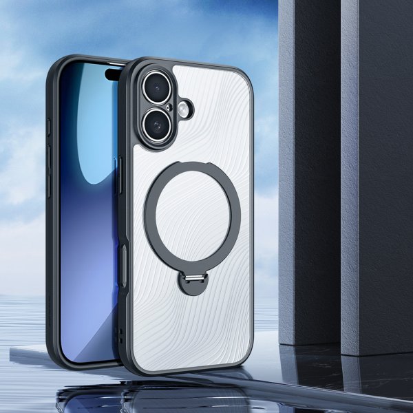 Dux Ducis iPhone 17 -kuori Aimo Series MagSafe Jalusta Musta