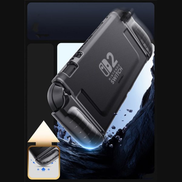 Supcase Nintendo Switch 2 -suojakuori, kirkas, musta