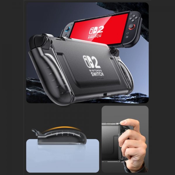 Supcase Nintendo Switch 2 -suojakuori, kirkas, musta