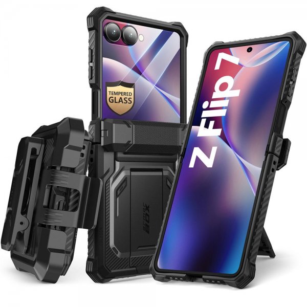 Supcase Samsung Galaxy Z Flip 7 Kuori ArmorBox Musta