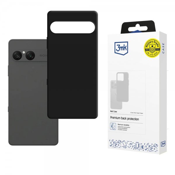 3mk Sony Xperia 10 VII kuori Matt Case Musta