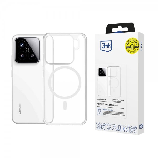3mk Xiaomi 15 Kuori Armor MagCase Läpinäkyvä