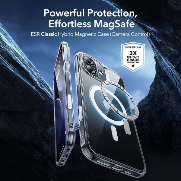 ESR iPhone 17 -kuori ja näytönsuoja Classic Hybrid MagSafe Set läpinäkyvä