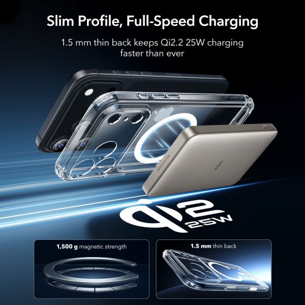 ESR iPhone 17 Pro Max -kuori ja näytönsuoja Classic Hybrid MagSafe Set Transparent