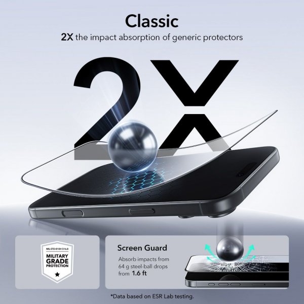 ESR iPhone 17 Pro -näytönsuoja UltraFit 2 kpl