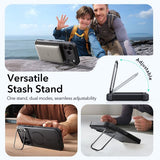ESR iPhone 17 Pro -kuori Cyber Tough MagSafe-jalustalla, musta