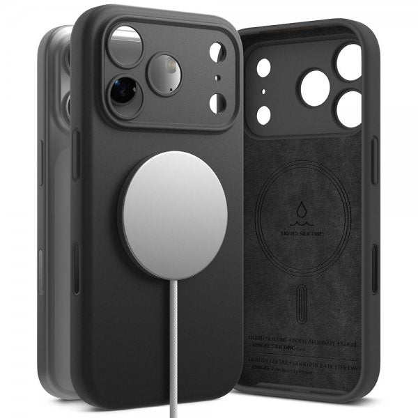 Ringke iPhone 17 Pro Max kuori silikoni magneettinen musta