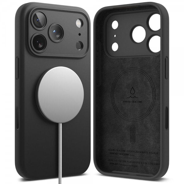 Ringke iPhone 17 Pro Max kuori silikoni magneettinen musta