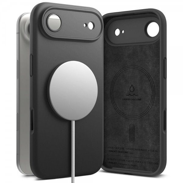 Ringke iPhone Air -silikonikuori magneettikiinnityksellä, musta