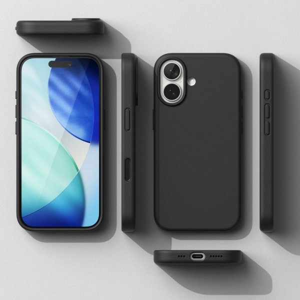 Ringke iPhone 17 -silikonisuojakuori magneettikiinnityksellä, musta