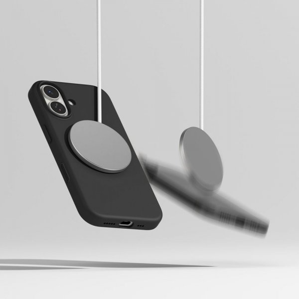 Ringke iPhone 17 -silikonisuojakuori magneettikiinnityksellä, musta