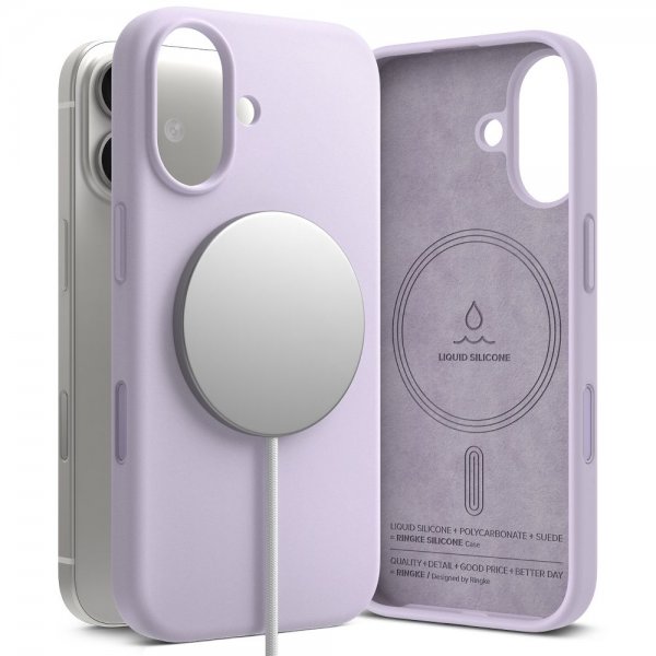 Ringke iPhone 17 -silikonisuojakuori, magneettinen, violetti