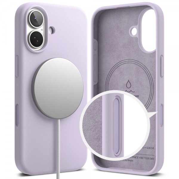Ringke iPhone 17 -silikonisuojakuori, magneettinen, violetti