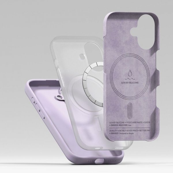 Ringke iPhone 17 -silikonisuojakuori, magneettinen, violetti