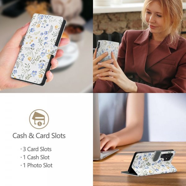 Tech-Protect Samsung Galaxy A17/Galaxy A26 Lompakkokotelo Kukkakuviolla