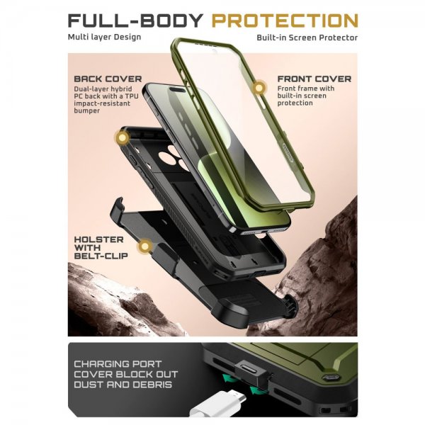 Supcase iPhone 17 Pro Kotelo UB Pro Vihreä