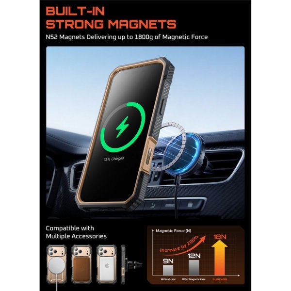 Supcase iPhone 17 Pro -kuori UB Grip Pro MagSafe, kulta