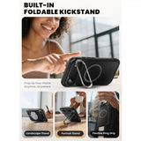 Supcase iPhone Air -kuori Ares Flip MagSafe Musta