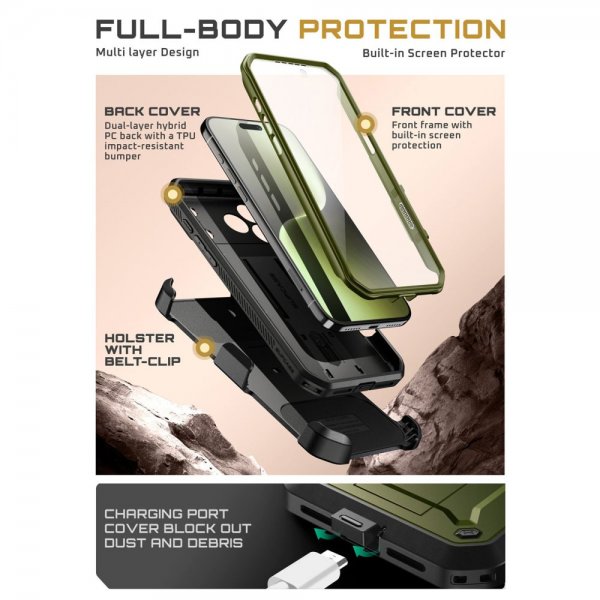 Supcase iPhone 17 Pro Max Kuori UB Pro Vihreä