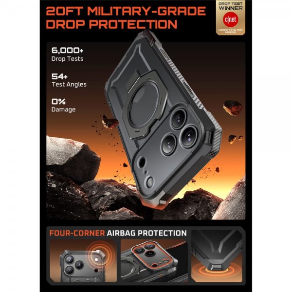 Supcase iPhone 17 Pro Max -kuori UB Grip MagSafe Harmaa