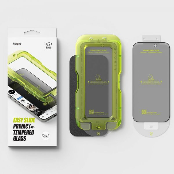 Ringke iPhone 17 Pro Max Näytönsuoja Easy Slide Privacy 2 kpl