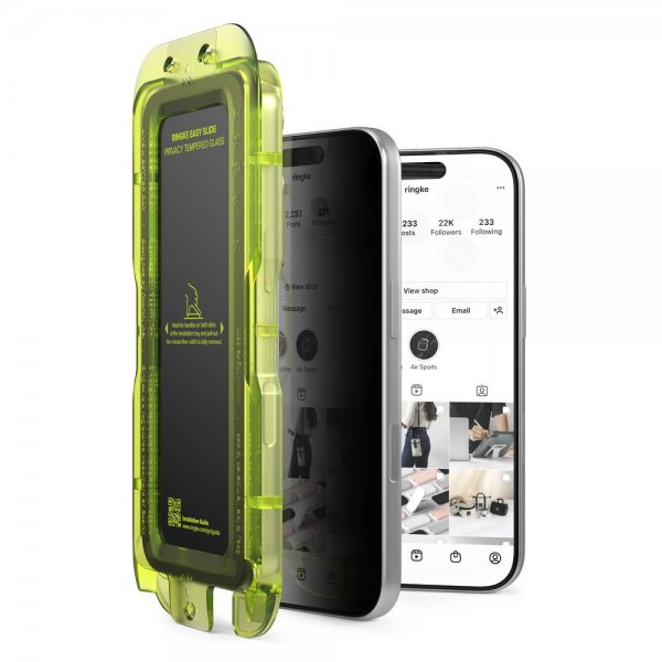 Ringke iPhone 17 Pro -näytönsuoja Easy Slide Privacy 2 kpl