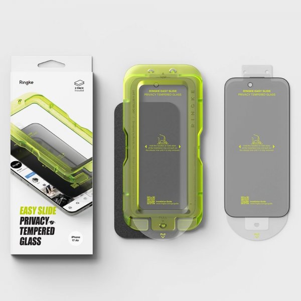 Ringke iPhone Air -näytönsuoja, helppo liukukansi, tietosuoja, 2 kpl