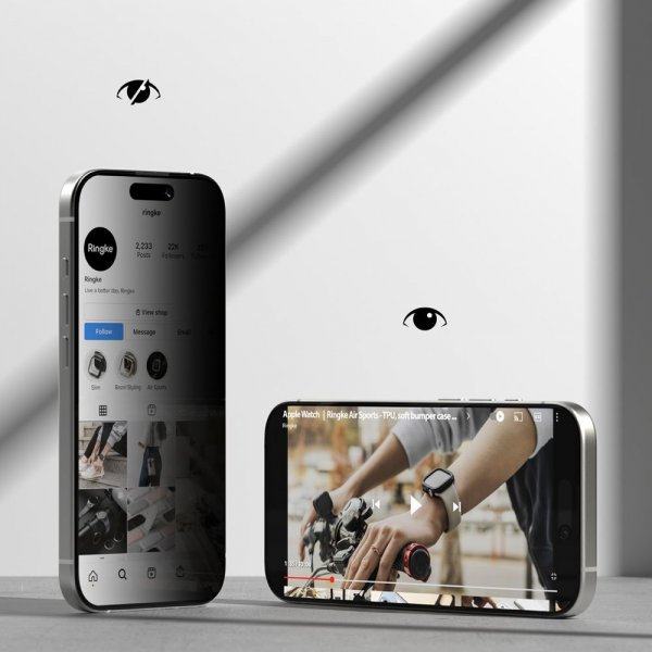 Ringke iPhone 17 -näytönsuoja Easy Slide Privacy 2-pakkaus