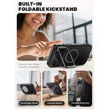 Supcase iPhone 17 Pro -suojakuori Ares Flip MagSafe Musta