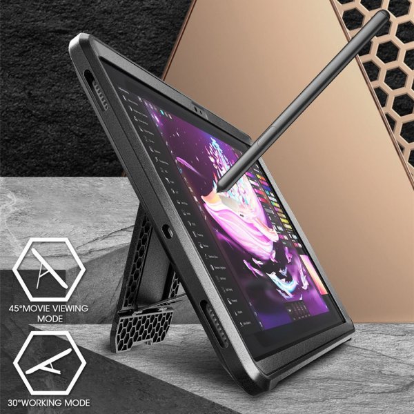 Supcase Samsung Galaxy Tab S9/S9 FE/S10 FE/S10 Lite Suojakotelo UB Pro Musta