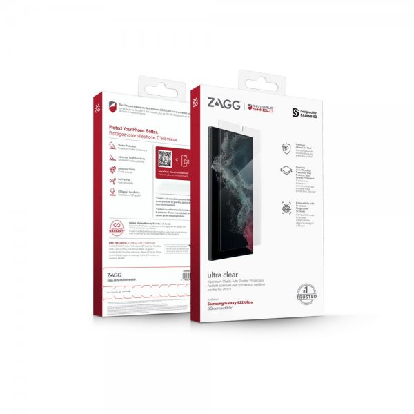 ZAGG InvisibleShield Samsung Galaxy S22 Ultra -näytönsuoja Ultra Clear