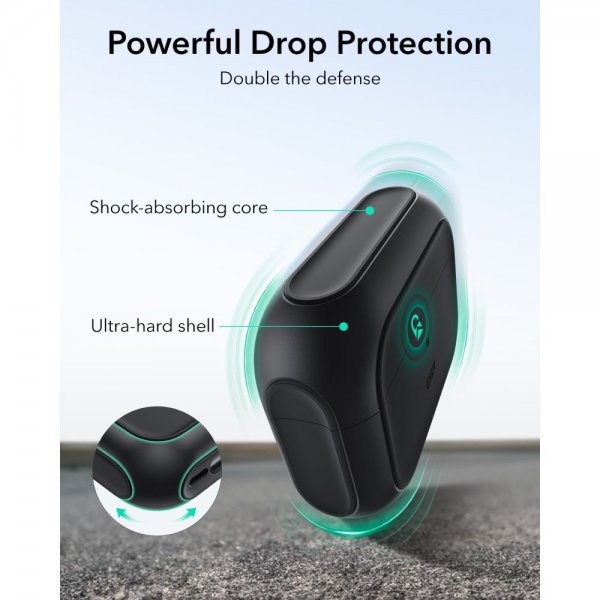 ESR AirPods Pro 3 -kuoret Orbit Hybrid HaloLock, musta