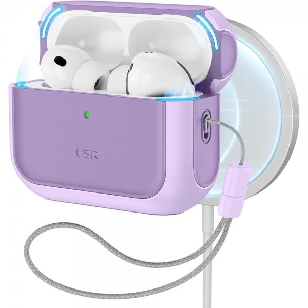 ESR AirPods Pro -suojakuori Orbit Hybrid HaloLock, violetti