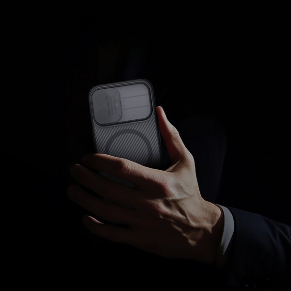 Nillkin iPhone 17 -suojakuori CamShield Pro MagSafe läpinäkyvä musta