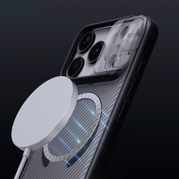 Nillkin iPhone 17 Pro CamShield Pro MagSafe Läpinäkyvä Musta Kuori