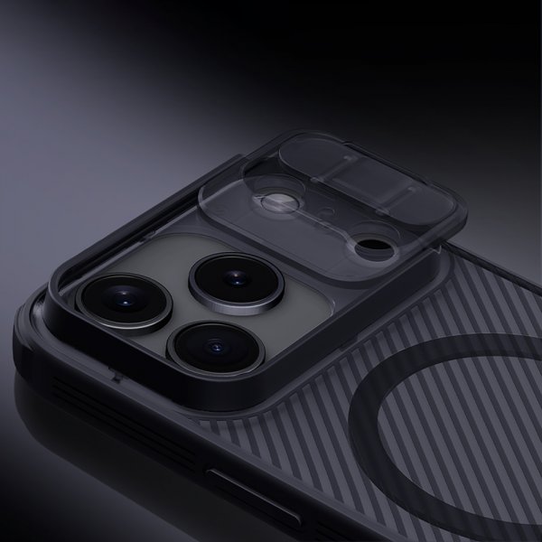 Nillkin iPhone 17 Pro CamShield Pro MagSafe Läpinäkyvä Musta Kuori