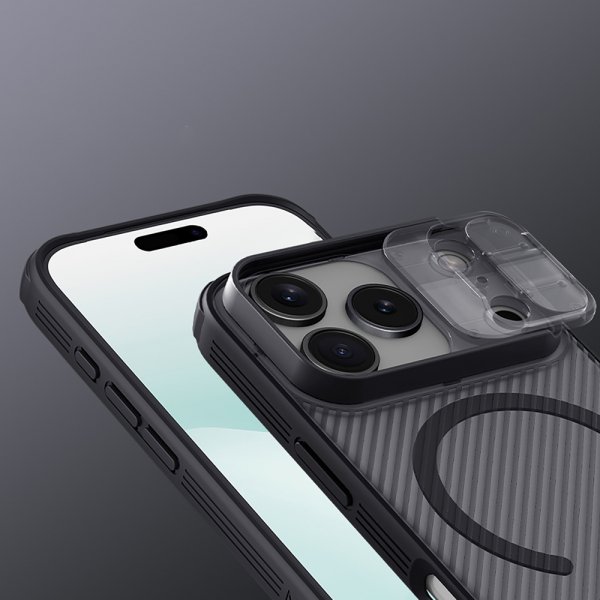 Nillkin iPhone 17 Pro Max Kuori CamShield Pro MagSafe Läpinäkyvä Musta