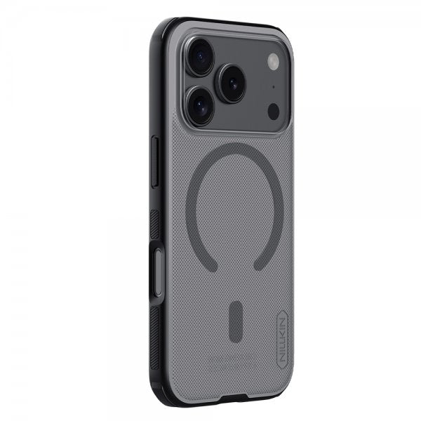 Nillkin iPhone 17 Pro -kuori Super Frosted Shield Pro MagSafe, läpinäkyvä musta