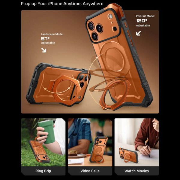 Supcase iPhone 17 Pro Max Kuori UB Grip MagSafe Oranssi