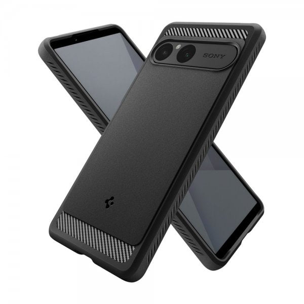 Spigen Sony Xperia 10 VII -suojakuori, Rugged Armor, mattamusta