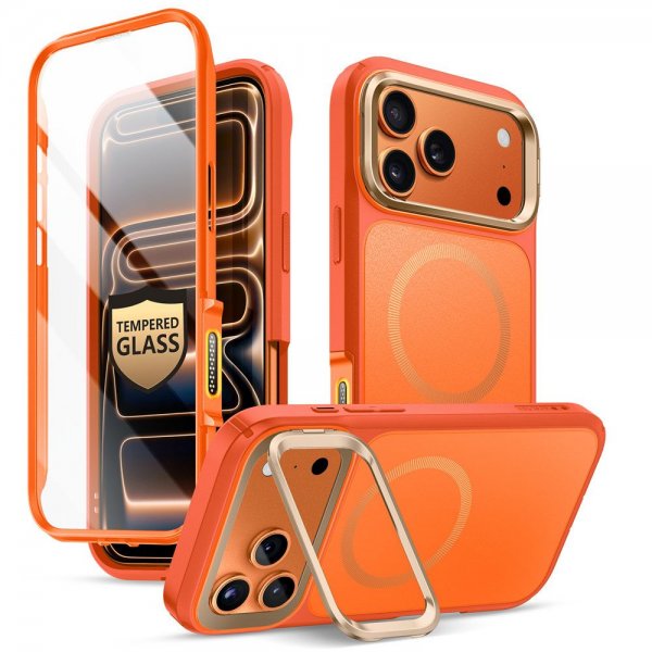Supcase iPhone 17 Pro Max -kuori Ares Flip MagSafe Oranssi