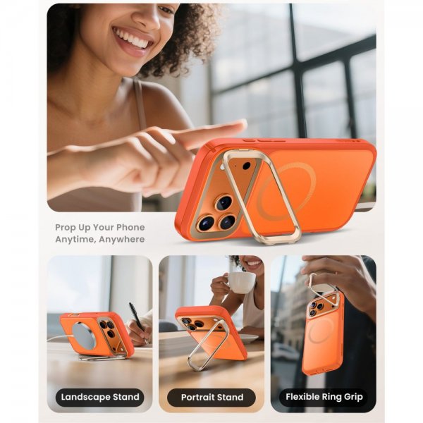Supcase iPhone 17 Pro Max -kuori Ares Flip MagSafe Oranssi
